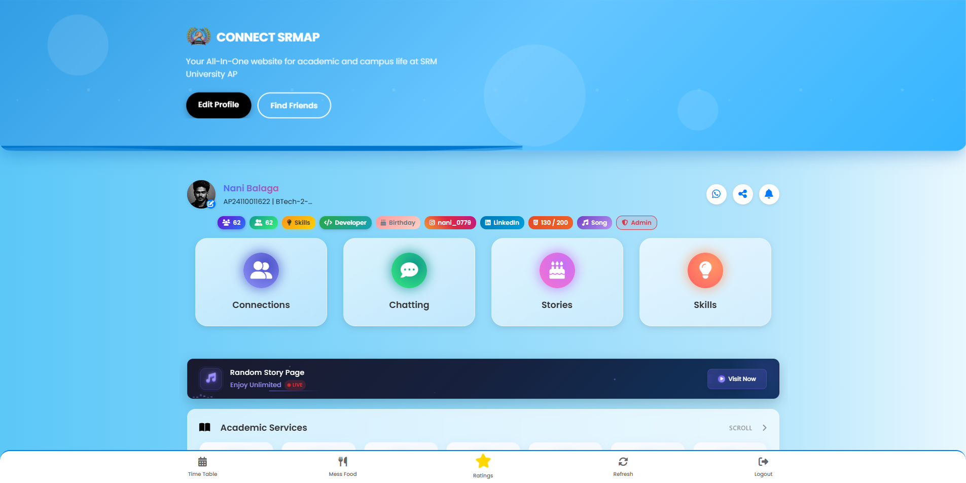STUDENT PORTAL FOR CONNECT SRMAP