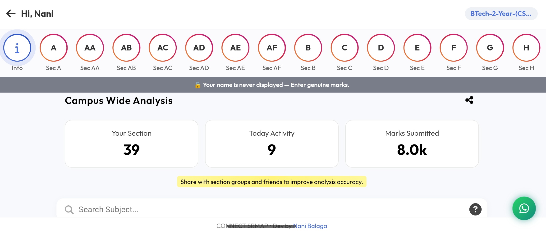 Marks Analysis  System