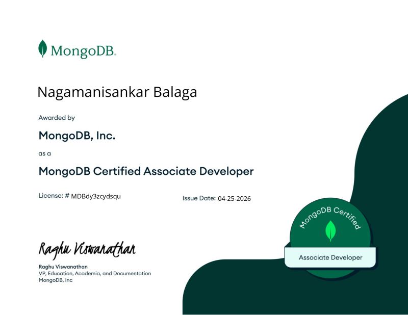 MongoDB Certified Associate Developer certification